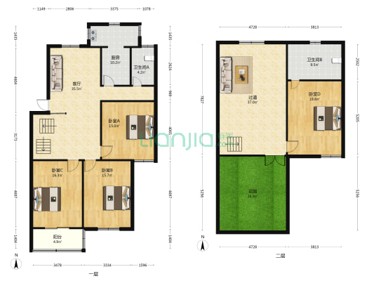冠军巷 4室1厅2卫 176平方