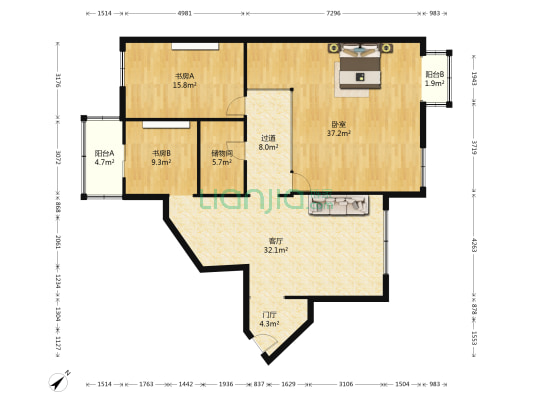 华姿国际大厦 3室1厅0卫 170平方