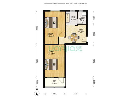 候潮路37号 2室1厅1卫 59平方