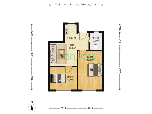 利西路47弄 2室1厅1卫 64平方