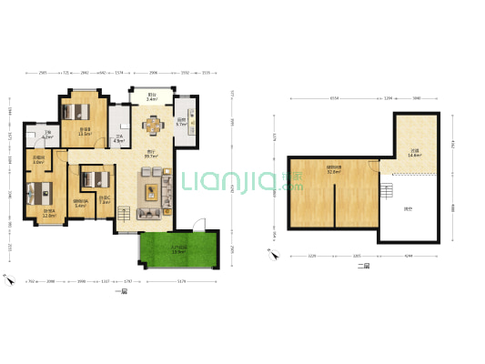 山水黔城八组团 3室1厅2卫 148平方