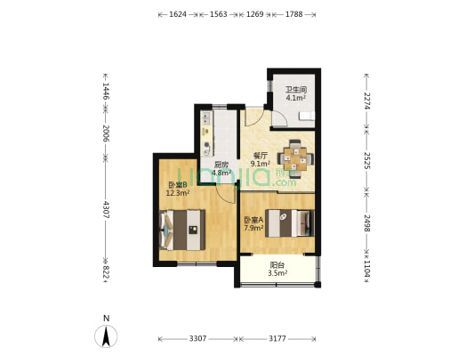 寿祥坊 2室1厅1卫 55平方