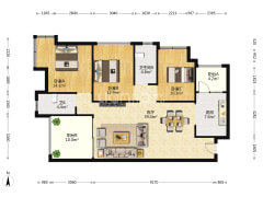江湾城6期 标准3居室 户型方正  采光好-达州江湾城澜岸户型图