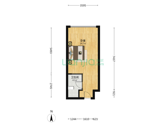 曲江雁南寓 1室0厅1卫 45平方