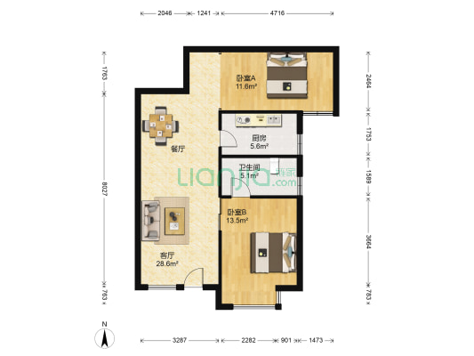 亚星盛世雅居 2室1厅1卫 87平方