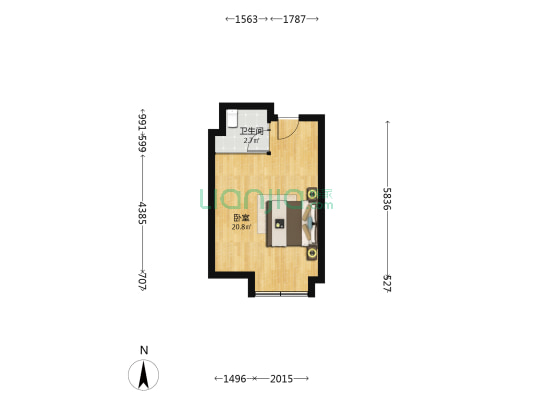国瓷公馆 1室0厅1卫 38平方