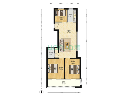 金笠锦园 3室1厅1卫 94平方