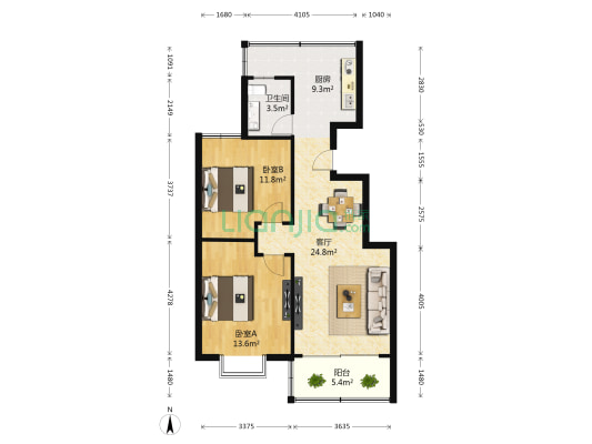 绿苑小区(西湖区) 2室1厅1卫 89平方