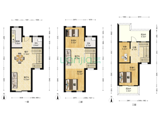 中南菩悦海悦湾 4室3厅2卫 113平方