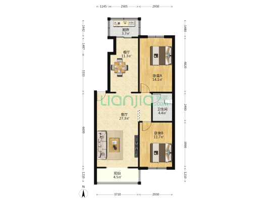 南华楼 2室2厅1卫 97平方