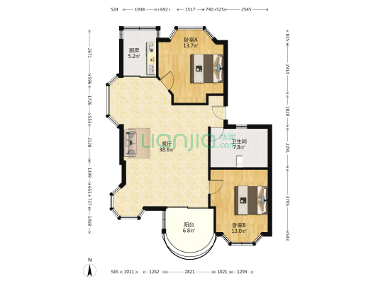 大东夼西街 2室1厅1卫 103平方