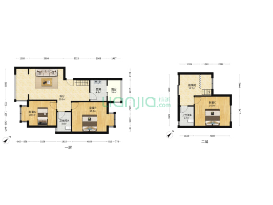 万福海湾小区 3室1厅2卫 112平方