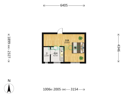 东风西路438号 1室0厅1卫 30平方