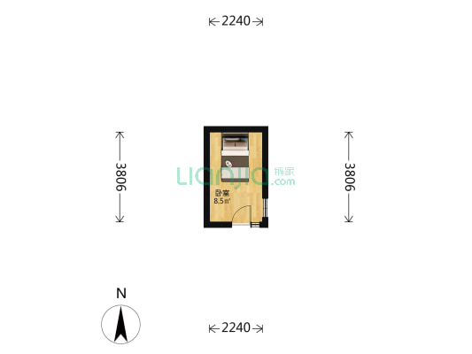 北新桥二条 1室0厅0卫 11平方