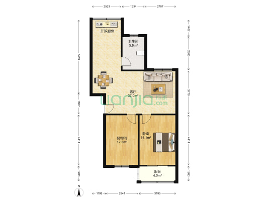 金谷家园W区 1室1厅1卫 88平方