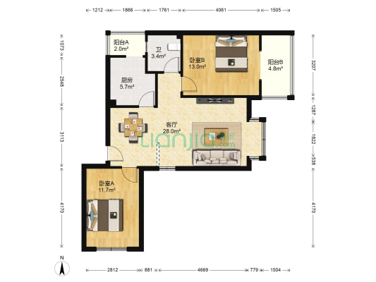 上水湾 2室1厅1卫 82平方