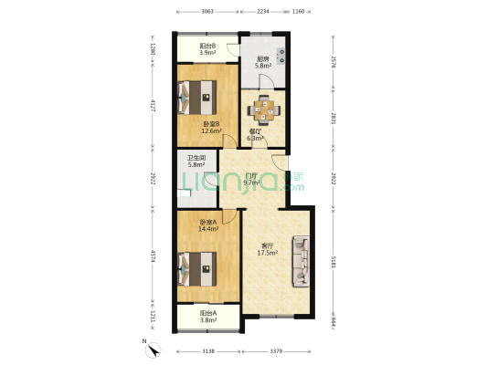 龙潭西里 2室2厅1卫 101平方