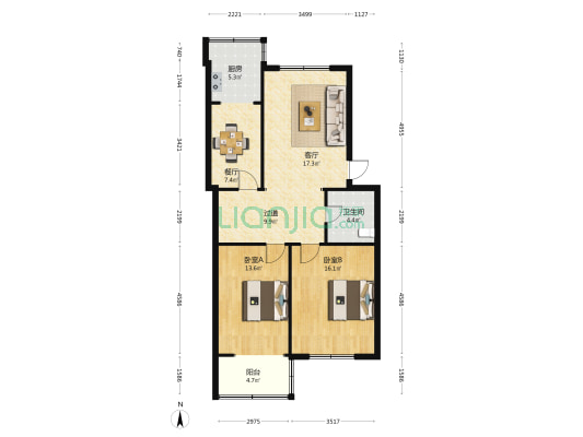 金刚堰路22号 2室2厅1卫 93平方