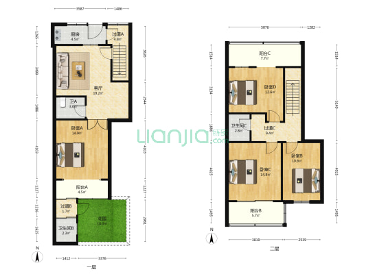 骂架桥 4室1厅3卫 107平方