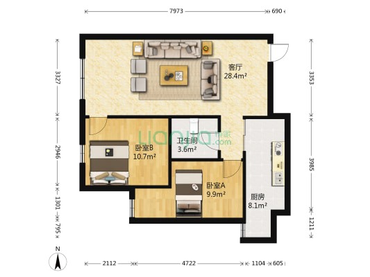 广基锦悦四季 2室1厅1卫 79平方