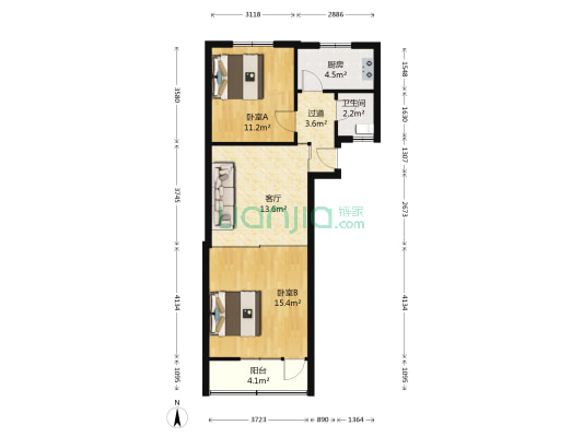 学府苑 2室1厅1卫 69平方