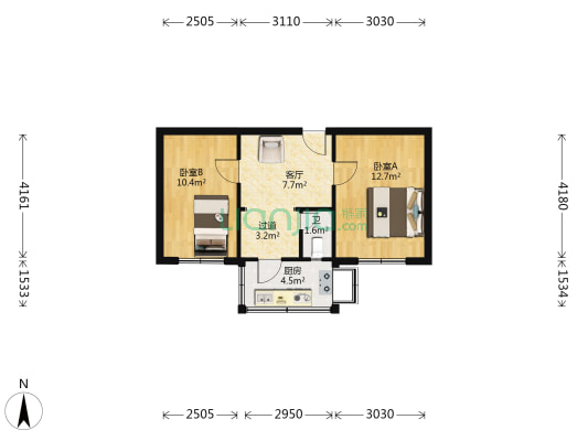 汽车运输公司六队 2室1厅1卫 53平方