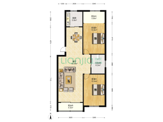 果老弄小区 2室1厅1卫 123平方