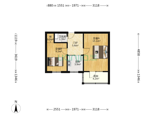 华蓉里 2室0厅1卫 50平方
