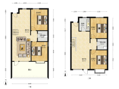 房子是四居室， 是一个下跃 ，南北通透-涿州鹏渤新加坡花园户型图