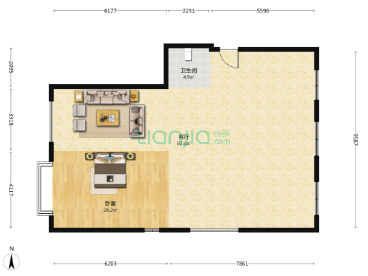 新光村 1室1厅1卫 150平方