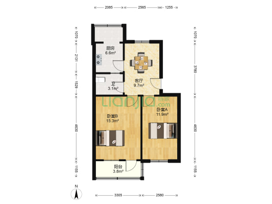 城北新村 2室1厅1卫 55平方