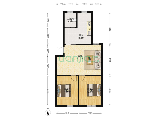 集贤北路111号 2室1厅1卫 81平方