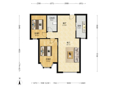 钻石广场 2室2厅 南-涿州钻石广场户型图
