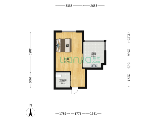 龙津尚都二期 1室0厅1卫 48平方