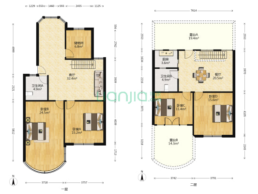 盛都花苑东区 4室2厅2卫 154平方