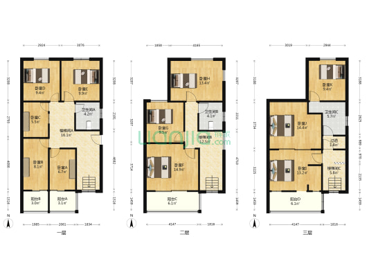 天馨花园(别墅) 11室0厅3卫 197平方