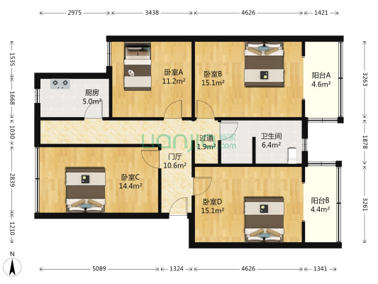 化成街10号 4室0厅1卫 101平方