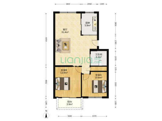黄龙七区 2室1厅1卫 88平方