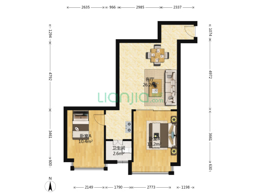 星湖苑 2室1厅1卫 67平方