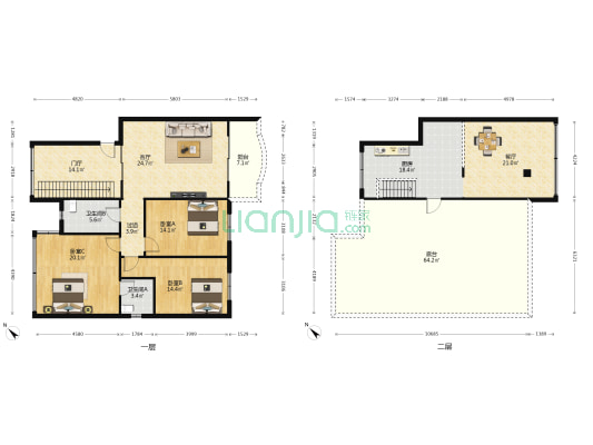 桂花苑 3室2厅2卫 123平方
