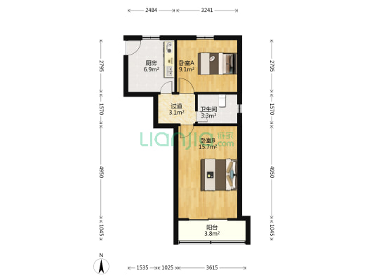 水泥新村 2室0厅1卫 51平方