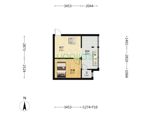 大观路158号 1室1厅1卫 29平方