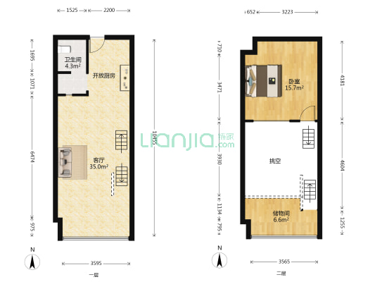 朗峰大厦 1室1厅1卫 57平方
