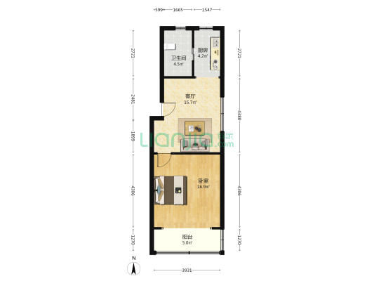 罗秀路1001弄 1室1厅1卫 61平方