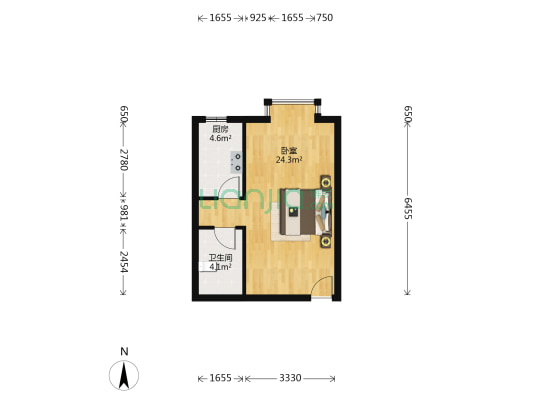 成熟社区，面积小，总价低，首付不高-户型图