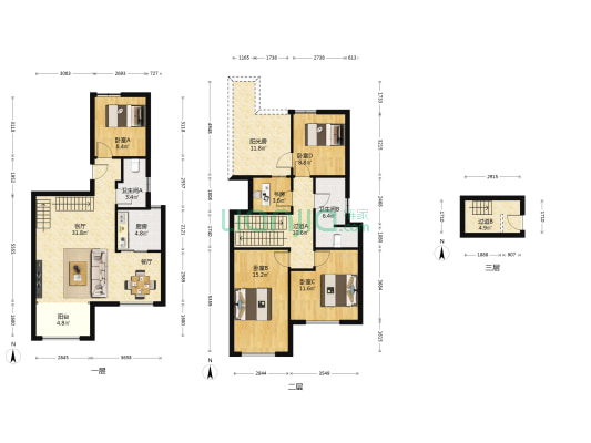 景粼原著 5室1厅2卫 107平方