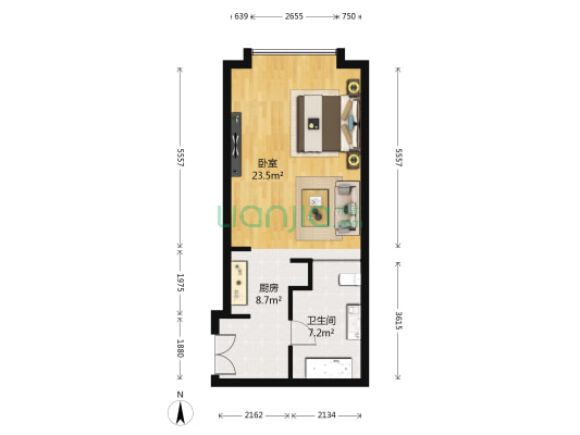丽晶御筑 1室0厅1卫 59平方