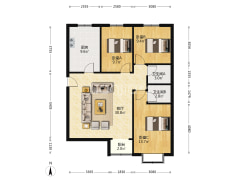 天保郦景 3室2厅 南 北-涿州天保郦景户型图