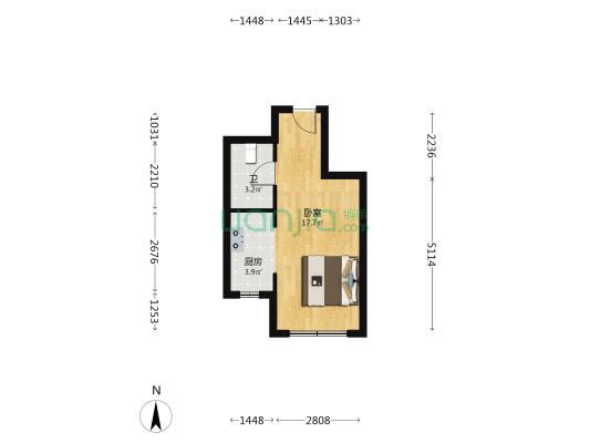 润熙家园 1室0厅1卫 35平方