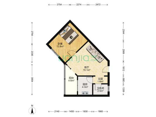 济钢新村 1室1厅1卫 66平方